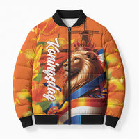 Netherlands Koningsdag Bomber Puffer Jacket Dutch Lion of Royal Pride