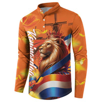 Netherlands Koningsdag Button Sweatshirt Dutch Lion of Royal Pride