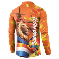 Netherlands Koningsdag Button Sweatshirt Dutch Lion of Royal Pride