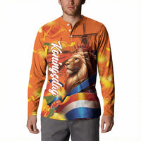 Netherlands Koningsdag Button Sweatshirt Dutch Lion of Royal Pride