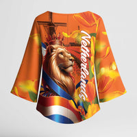 Netherlands Koningsdag Kimono Sleeve Blouse Dutch Lion of Royal Pride