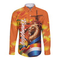 Netherlands Koningsdag Long Sleeve Button Shirt Dutch Lion of Royal Pride