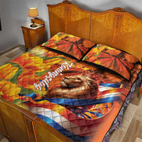 Netherlands Koningsdag Quilt Bed Set Dutch Lion of Royal Pride