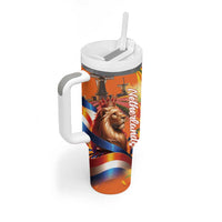 Netherlands Koningsdag Tumbler With Handle Dutch Lion of Royal Pride