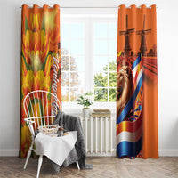 Netherlands Koningsdag Window Curtain Dutch Lion of Royal Pride
