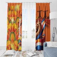 Netherlands Koningsdag Window Curtain Dutch Lion of Royal Pride