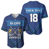 Finland Hockey Custom Baseball Jersey Suomi Lion Ice Pride 2026 Blue Version