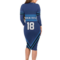 Finland Hockey Custom Long Sleeve Bodycon Dress Suomi Lion Ice Pride 2026 Blue Version