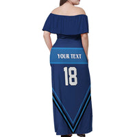 Finland Hockey Custom Off Shoulder Maxi Dress Suomi Lion Ice Pride 2026 Blue Version