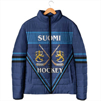 Finland Hockey Custom Padded Jacket Suomi Lion Ice Pride 2026 Blue Version