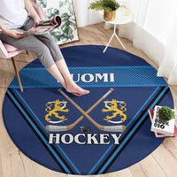 Finland Hockey Round Carpet Suomi Lion Ice Pride 2026 Blue Version