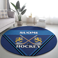 Finland Hockey Round Carpet Suomi Lion Ice Pride 2026 Blue Version