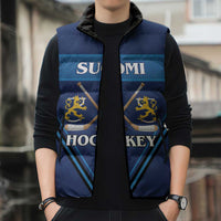 Finland Hockey Custom Sleeveless Puffer Jacket Suomi Lion Ice Pride 2026 Blue Version