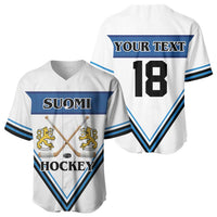 Finland Hockey Custom Baseball Jersey Suomi Lion Ice Pride 2026 White Version
