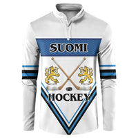 Finland Hockey Custom Button Sweatshirt Suomi Lion Ice Pride 2026 White Version