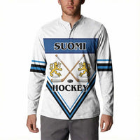 Finland Hockey Custom Button Sweatshirt Suomi Lion Ice Pride 2026 White Version