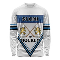 Finland Hockey Custom Long Sleeve Shirt Suomi Lion Ice Pride 2026 White Version