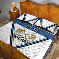 Finland Hockey Quilt Bed Set Suomi Lion Ice Pride 2026 White Version