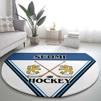 Finland Hockey Round Carpet Suomi Lion Ice Pride 2026 White Version