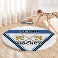 Finland Hockey Round Carpet Suomi Lion Ice Pride 2026 White Version