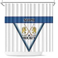 Finland Hockey Shower Curtain Suomi Lion Ice Pride 2026 White Version