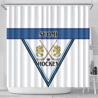 Finland Hockey Shower Curtain Suomi Lion Ice Pride 2026 White Version