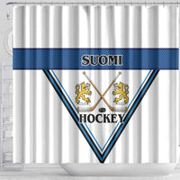 Finland Hockey Shower Curtain Suomi Lion Ice Pride 2026 White Version