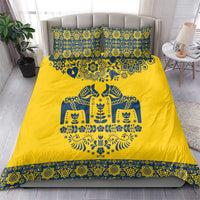 Sweden Daleclarian Horse Bedding Set Floral Folk Pattern Yellow Version