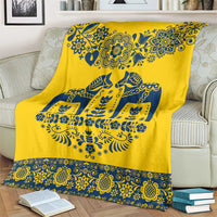 Sweden Daleclarian Horse Blanket Floral Folk Pattern Yellow Version