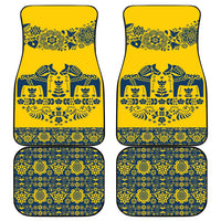 Sweden Daleclarian Horse Car Mats Floral Folk Pattern Yellow Version