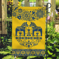 Sweden Daleclarian Horse Garden Flag Floral Folk Pattern Yellow Version