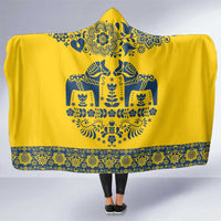 Sweden Daleclarian Horse Hooded Blanket Floral Folk Pattern Yellow Version