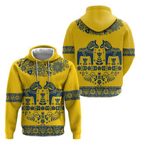 Sweden Daleclarian Horse Hoodie Floral Folk Pattern Yellow Version