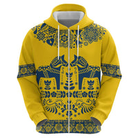 Sweden Daleclarian Horse Hoodie Floral Folk Pattern Yellow Version