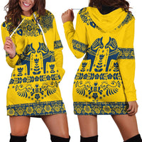 Sweden Daleclarian Horse Hoodie Dress Floral Folk Pattern Yellow Version