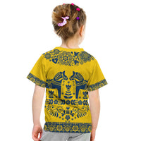 Sweden Daleclarian Horse Kid T Shirt Floral Folk Pattern Yellow Version