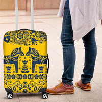Sweden Daleclarian Horse Luggage Cover Floral Folk Pattern Yellow Version