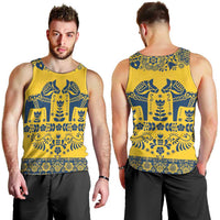Sweden Daleclarian Horse Men Tank Top Floral Folk Pattern Yellow Version
