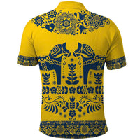 Sweden Daleclarian Horse Polo Shirt Floral Folk Pattern Yellow Version
