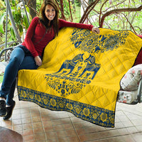 Sweden Daleclarian Horse Quilt Floral Folk Pattern Yellow Version