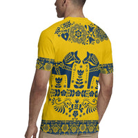Sweden Daleclarian Horse Rugby Jersey Floral Folk Pattern Yellow Version