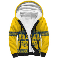 Sweden Daleclarian Horse Sherpa Hoodie Floral Folk Pattern Yellow Version