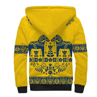Sweden Daleclarian Horse Sherpa Hoodie Floral Folk Pattern Yellow Version
