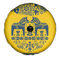 Sweden Daleclarian Horse Spare Tire Cover Floral Folk Pattern Yellow Version