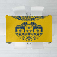 Sweden Daleclarian Horse Tablecloth Floral Folk Pattern Yellow Version