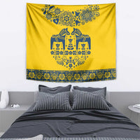 Sweden Daleclarian Horse Tapestry Floral Folk Pattern Yellow Version