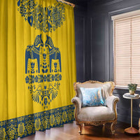 Sweden Daleclarian Horse Window Curtain Floral Folk Pattern Yellow Version
