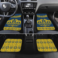 Sweden Daleclarian Horse Car Mats Floral Folk Pattern Blue Version