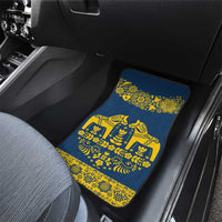 Sweden Daleclarian Horse Car Mats Floral Folk Pattern Blue Version