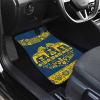 Sweden Daleclarian Horse Car Mats Floral Folk Pattern Blue Version